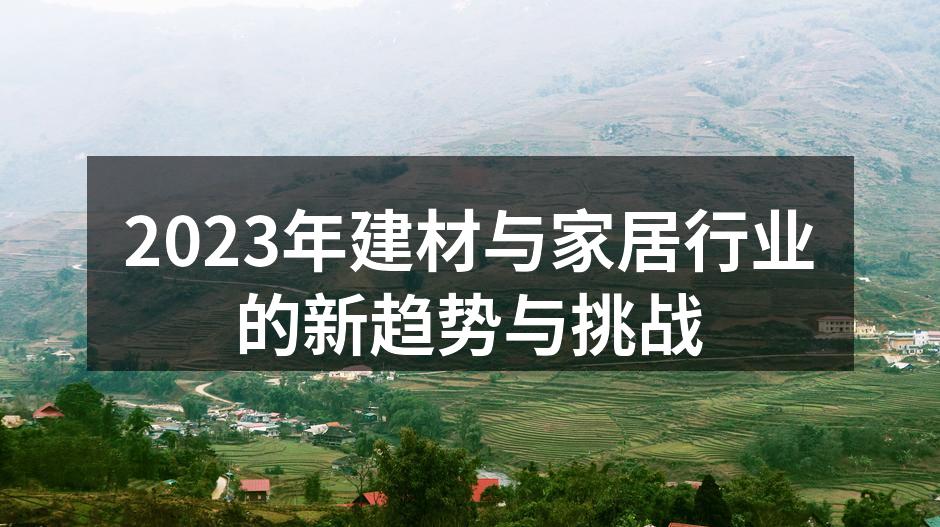 2023年建材与家居行业的新趋势与挑战